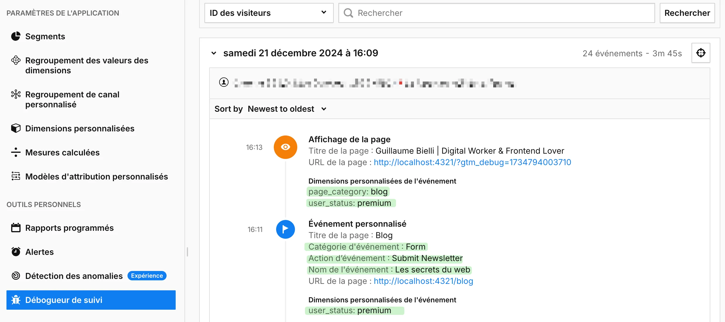 Recetter les évènements et les dimensions personnalisées sur Piwik Pro