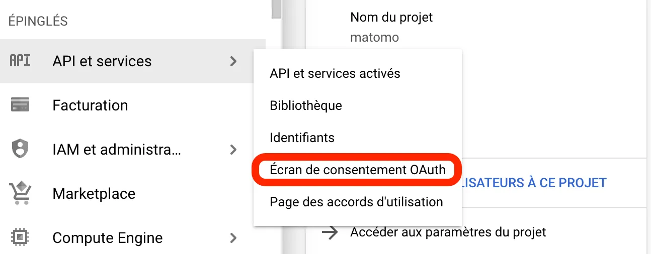 ecran de consentement oauth