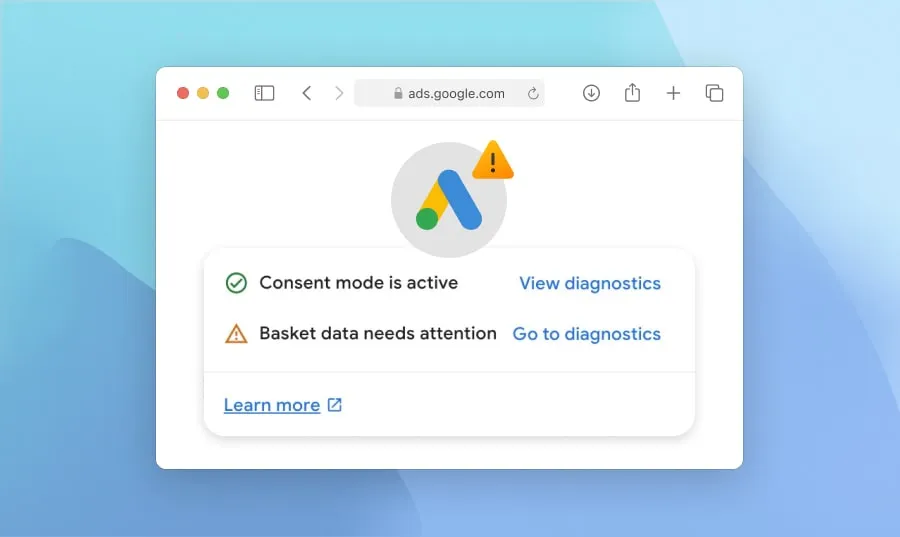 Google Ads basket data needs attention : comment corriger l'erreur ?