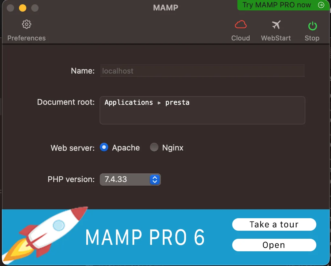 configuration mamp